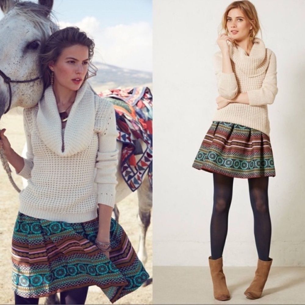 Anthropologie Nomad Mini Skirt Multicolored Size 6
